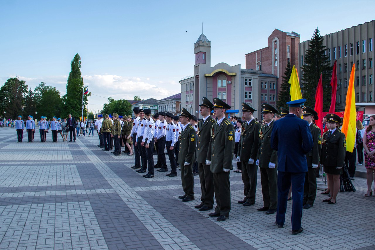 Смотр строя и песни в Борисоглебске 9 мая 2016 width=360px